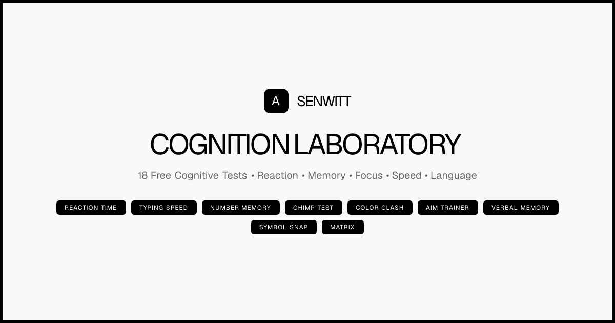 Cognitive Tests — Free Online Brain Tests | SENWITT